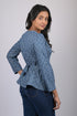 women top for women western wear stylish and trending top for womens Blue Floral Printed V-Neck Top (OTL-TPS1064)